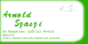 arnold szaszi business card